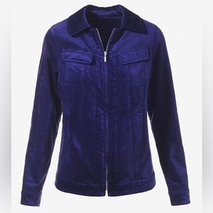 Chico’s Crushed Velvet Stretch Jacket size S
